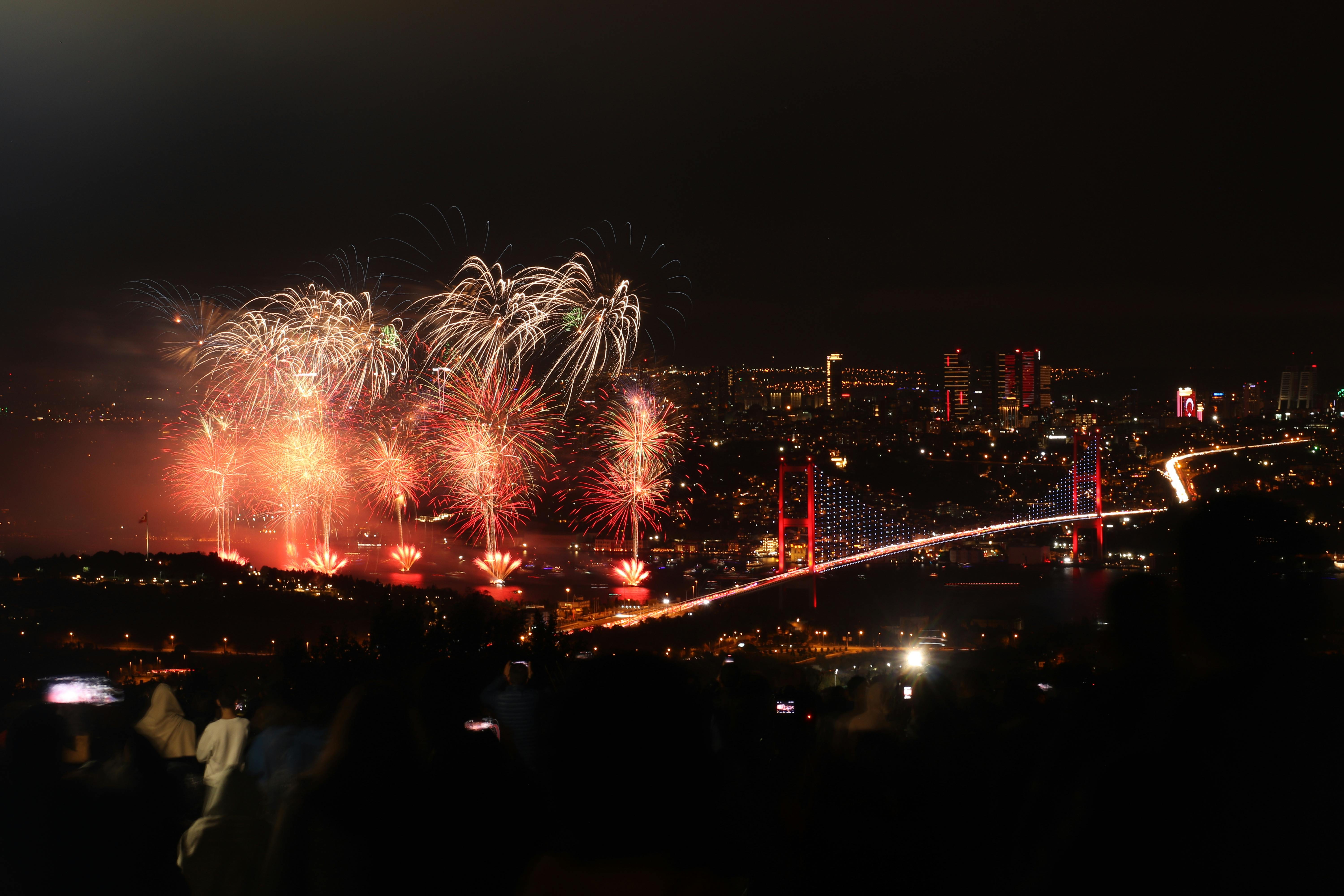 Istanbul skyline with Bosphorus Bridge — study in Turkey